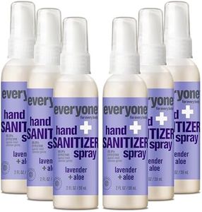 Everyone Hand Sanitizer Spray, 2 Fl Oz (Pack of 6), Lavender and Aloe, Plant Derived Alcohol with Pure Essential Oils, 99% Effective Against Germs