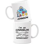 Counselor Mug, Personalized Name Best Counselor Cup, I'm an Counselor Coffee Mug, Custom Gift for School Counselor, Addiction Counselor, Guidance Teacher Gifts, Counseling White Cup 11oz, 15oz