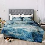 Deny Designs Leah Flores Sea Comforter Set with Pillow Shams, King, Blue