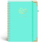 Koogel notizbuch Hardcover Spiral Notebook, 15 x 20.5cm Green Spiral Notepads A5 College Ruled Notebook 160 Pages/80 Sheets for School Office Work