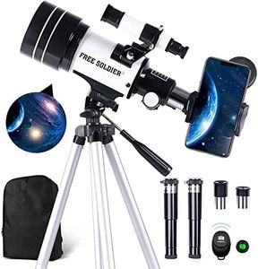 Telescope for Kids Adults Beginners - 15X-150X High Power Astronomical Refractor Telescope Portable Travel Telescope for Adults Cool Christmas Astronomy Gifts for Kids, White