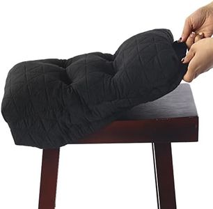 BUYUE Seat Cushion for Saddle Stool, Luxury Triangle Fashion Jacquard with Anti-Skid Silicone Bar Stool Cushion Padded (Black, Rectangular,1 Count)