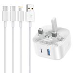 iPad Charger,2 Pack New Apple iPad Fast Charging Lightning Lead and Plug USB C Fast Charge for iPad Pro 12.9 11 2nd 3rd 4th 5th 6th Generation/Air 2 3rd 4th 5th/Mini 2 3 4 5 6/iPad 4th 6th 7th 8th 9th