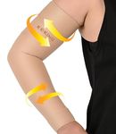 KEKING Lymphedema Compression Arm Sleeves (Pair), 15-20 mmHg Medical Graduated Compression Arm Support with Silicone Band, Post Surgery Recovery, Pain Relief, Swelling, Lipedema, Edema, Beige XL