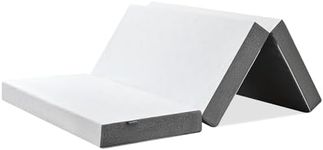 Inofia Small Double Folding Mattress,12CM 4FT Tri Fold Memory Foam Mattress with Removable Bamboo Charcoal Fibre Cover & Non-Slip Bottom,Double Sided Soft and Hard Available,Bed In a Box