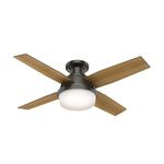 Hunter Fan Company, 59445, 44 inch Dempsey Noble Bronze Low Profile Ceiling Fan with LED Light Kit and Handheld Remote