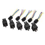 Twilight Garage 5PCS Car Relays, 12V DC SPDT 30/40 AMP 5-Pin Changeover Relay WITH Socket Holder For Auto Car Truck Van Motorcycle Boat