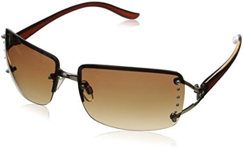 Foster Grant Women's Vera Oval Sunglasses, Gold/Brown, 64 mm