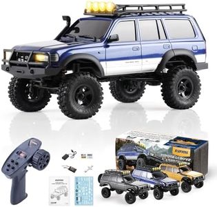 BEEZRC FMS 1/18 Scale RC Crawler FCX18 RTR Land Cruiser Toyota Licensed 4WD RC Rock Truck 2.4Ghz Hobby Grade RC Car Mini Remote Control Off Road Vehicle with 900mAh Battery FMS11831RTRBU (Blue)