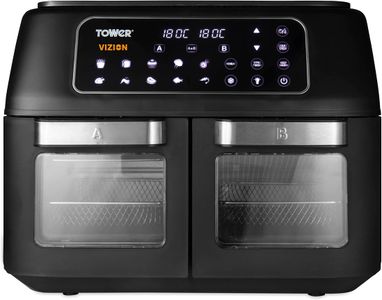 Tower Vortx Vizion Dual Compartment Air Fryer Oven, 11L, Black