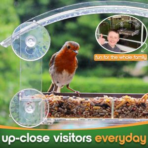 HOMEBIRD Window Bird Feeder – Clear Acrylic, Easy Mount