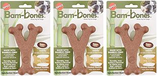 Ethical Pet SPOT Bambones Bacon Wishbone 5.25 Inch Chew Toy for Dogs - 3 Pack