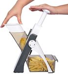 ONCE FOR ALL Mandoline Vegetable Slicer, Veg Chopper with 4 Cutter Modes Adjustable Thicknesses, Slicer, Dicer, Chopper, Julienne, Chip Veggies for Potatoes Carrot Tomato Cucumber Grey