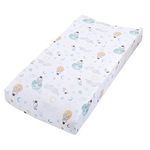 aden + anais Essentials Changing Pad Cover - Pack of 1, Space Explorers | 100% Cotton Muslin, Super Soft, Breathable & Washable | Universal Fitting Mats | Newborn Baby Essentials with Neutral Colours