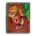 Northwest Lion King Woven Tapestry Throw Blanket, 48" x 60", Jungle Friends