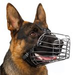 BRONZEDOG Wire Dog Muzzle German Shepherd for Medium Large Dogs Adjustable Durable Metal Basket for Biting Chewing Barking (M)