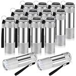 VIHOSE 12 Pcs Mini Flashlights Bulk Bright 9 LED Flashlight with Lanyard Aluminum Handheld Small Flashlight Bulk for Kids Hurricane Night Reading Power Outages Camping Party Favors (Silver)