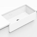 VELANSO Velaro Farmhouse Kitchen Sink 36 Inch, Fireclay Apron Front Farmhouse Single Bowl Undermount Kitchen Sink in White, 36"x18"x10", F8036-BW (White, 36 Inch Single Bowl)