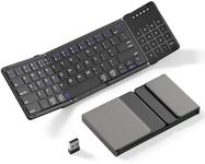 XIWMIX 2-in-1 Foldable Bluetooth Keyboard with Touchpad & Number Pad, Multi-Device Folding Wireless Rechargeable Portable Travel Keyboard for iPad,Laptop,PC,Compatible with Windows,iOS,Android,MacOS