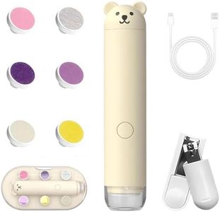 Baby Nail Trimmer Electric for Babies/Toddlers/Children/Adults, Rechargeable Electric Baby Nail File with 6 Replacement Heads & Storage Case, Nail Trimmer for Newborns
