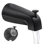 Dreyoo Universal Bathroom Tub Spout Compatible with Westbrass E531D-1F-62, 5 1/4 Inches Reach Wall Front Mount Tub Spout with Shower Diverter 1/2" IPS Inside Thread Bathtub Faucet Spout (Matte Black)