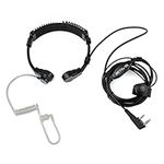 Retevis Walkie Talkie Throat Mic 2 Pin Headset Retractable Throat Mic Earpiece Compatible with 2 Way Radio RT24 RT27 RT622 RT617 Baofeng UV5R Kenwood Covert Acoustic Tube Earpiece (1 Pcs)