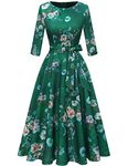 DRESSTELLS Womens Green Dress Robe Femme Formal Vintage Party Dresses Bridesmaid Cocktail Wedding Dress Green L