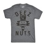 Mens Deez Nuts T Shirt Funny Christmas Nutcracker Sarcastic Graphic Tee for Guys Mens Funny T Shirts Christmas T Shirt for Men Novelty Tees for Men Dark Grey M