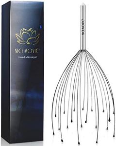 NICEMOVIC Masajeador de cabeza con 20 dedos de masaje, Manual Masaje y relajación circulación, araña para el cabello Masajeadores del cuero cabelludo(Colores aleatorios)