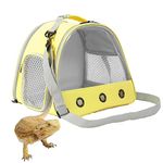 Bearded Dragon Carrier,Lizards Carrier, Small Animal Travel Carrier for Hedgehog Rat Parrot Bird Guinea Pig, Portable Guinea Pig Travel Carrier for 2 (Yellow, Carrier)