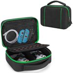 PGmoon Controller Travel Carrying Case Compatible with PS5 / PS4 / Xbox / Switch Pro and More Controllers, Protective Storage Bag for 2 Controllers & Other Accessories, Green (Patent Design)