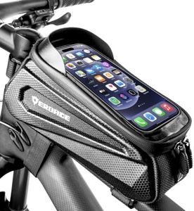 EROADE Bike Bag Top Tube Frame Bag,1.9L Hard Shell Waterproof Bike Phone Bag with Touch Screen,Cycling Pouch, Bike Accessories Compatible Phones Under 7"