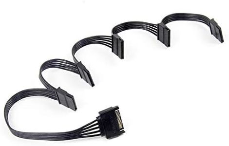 EasyULT SATA Câble Adaptateur répartiteur d'alimentation 5X,15 Pin Câble d'alimentation S-ATA Noir
