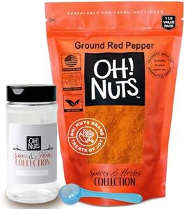 Oh! Nuts Red Pepper Powder, 16 oz Value Bag - Includes Empty Jar + Measuring Spoon, Extra Fresh & Aromatic - Used by Top Chefs