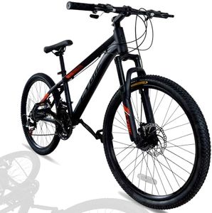 CYBIC Mountain Bike 24/26in, 21-Speed Disc, Front Suspension Mountain Bike, Youth/Adult Mens Womens Commuter City Snow Bicycles (Black, 26inch)