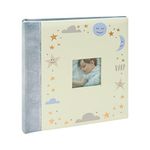 Kenro Sun, Moon & Stars Series Blue Baby Photo Album for 200 Photographs 6x4 Inch / 10x15cm with Slip-in Pages and Memo Space - KB701UE