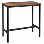 VASAGLE Bar Table, Kitchen Table, Pub Dining High Table, Sturdy Steel Frame, 40 x 100 x 90 cm, Easy Assembly, Industrial Design, Rustic Brown and Black LBT10X