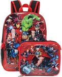 Marvel Avengers Backpack with Detachable Insulated Lunch Bag (One Size, Red/Black)