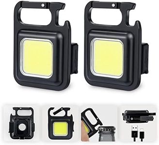 Pristar 2x Mini LED Travail Lampes d'inspection Rechargeable 800 Lumens Magnétique Lampe Portable Petites Porte-clés Lampes de Poche étanches pour la Réparation de Camping Éclairage de Secours