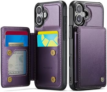 Vinich for iPhone 16 Plus Wallet Case with Card Holder, RFID Blocking Credit Slots Kickstand Shockproof Phone Cover Fit for iPhone 16 Plus 6.7" Purple