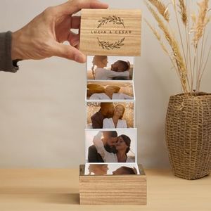 Transparent Gift Caja Álbum de Fotos Acordeón. Cajas Sorpresa Personalizadas para Parejas. Regalos Personalizados para Mujer y Hombre. Regalos Originales de San Valentín y Aniversario