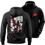 DUDEME Naruto Akatsuki Unisex Anime Hoodie for Men & Women 100% Cotton Naruto, Jujutsu Kaisen, Goku, Gojo, Bleach Anime Printed Hoodies