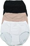 Ellen Tracy Essentials Women's 4-Pack Seamless Brief (Small, BlackDotPk)