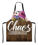 Wasach Chaos Coordinator Funny Quote Bib Apron with Adjustable Neck for Men Women,Suitable for Home Kitchen Cooking Waitress Chef Grill Bistro Baking BBQ Apron