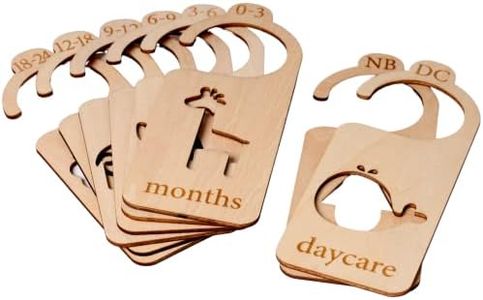 Rupert & Friends - Baby Wardrobe Size Dividers – 8 Baby Nursery Dividers - Arrange Clothes by Type or Age - Animal Themed and Wooden - Perfect Newborn Baby Gift - Premium Nursery Wardrobe Decor