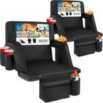 Overmont 2PCS Stadium Seat with Back Support - 2.8'' Padded Cushion 6-Position Recliner Bleacher Seat with Dual Hooks Backpack Straps Cup Holders Pockets - Portable Stadium Chair for Sports Concerts