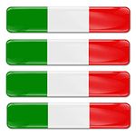 Skino 4 x 3D Gel Silicone Stickers Italy Flag Emblem Badge Car Auto Moto Motorcycle Windows Door PC Tablet Laptop Accessories Tuning F 13