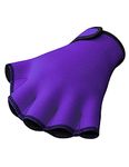 FitsT4 Aqua Gloves Webbed Paddle Swim Gloves Fitness Water Aerobics and Water Resistance Training for Men Women Children (Purple, M)