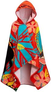 Disney Serviette à Capuche Moana 100% Coton Poncho pour Filles Serviette de Plage pour Enfants Serviette de Bain Serviette de Piscine Princesse Serviette de Change