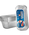 Aluminum Foil Trays Containers Aluminium with Paper Lids 1500ml. Great for Baking Food Storage Takeaway Tins (20 Pack)